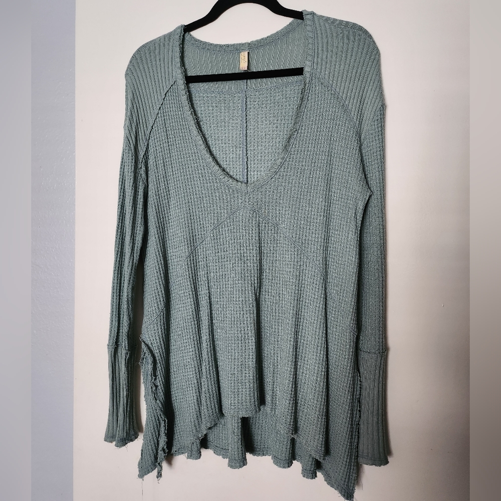 FREE PEOPLE sunset park drippy thermal tunic top